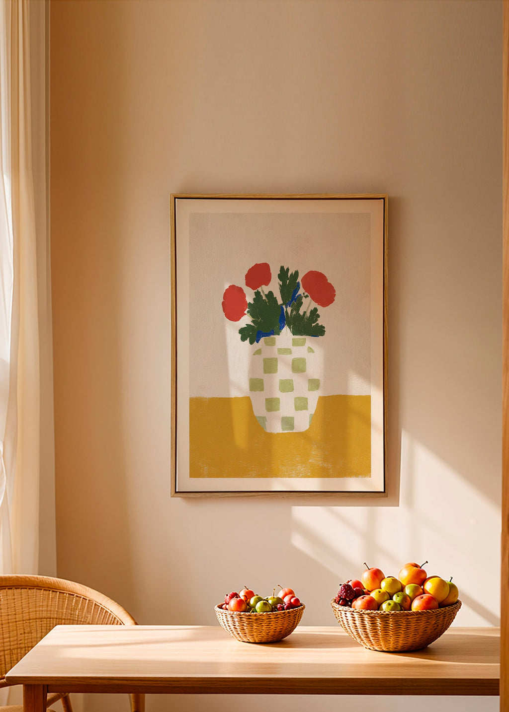 Botanisk plakat: ternet vase med valmuer – Canvas1