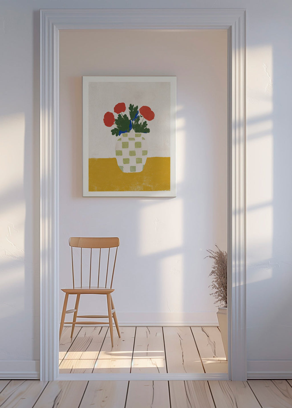 Botanisk plakat: ternet vase med valmuer – Canvas