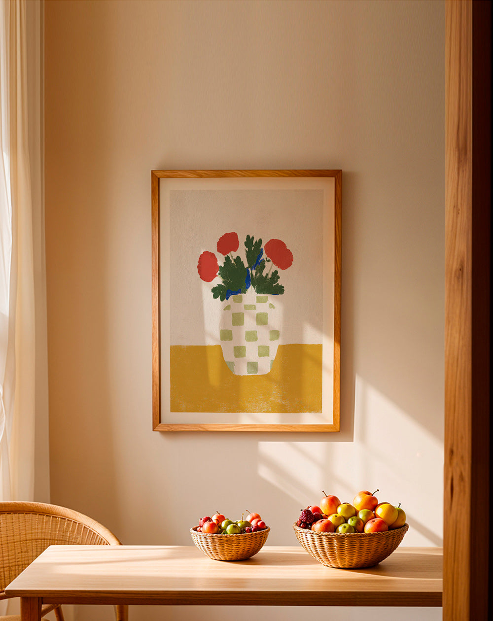 Botanisk plakat: ternet vase med valmuer – Product2