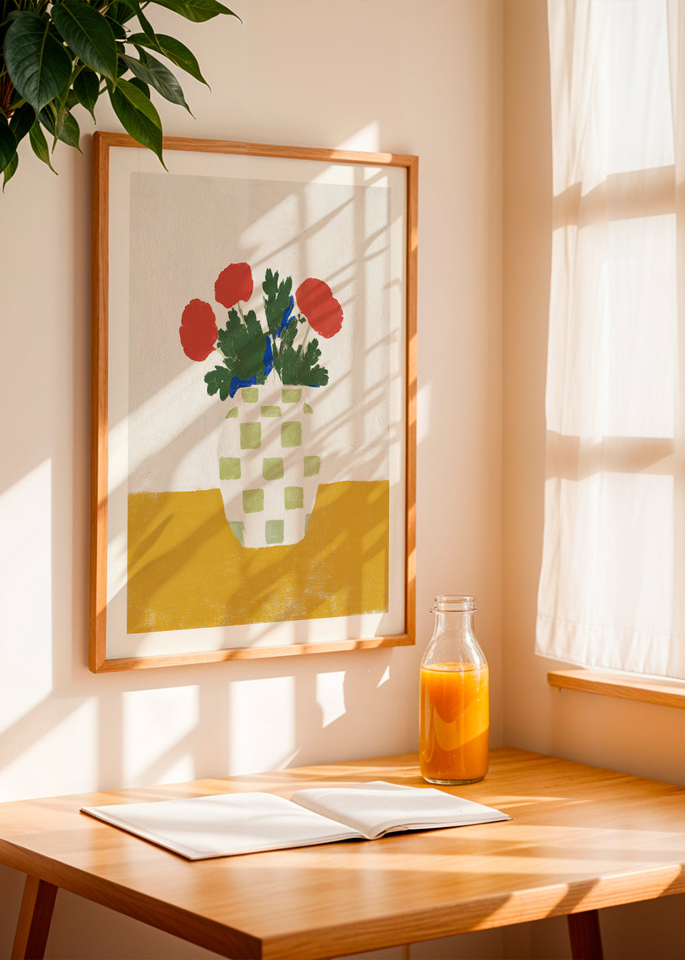 Botanisk plakat: ternet vase med valmuer – Product3