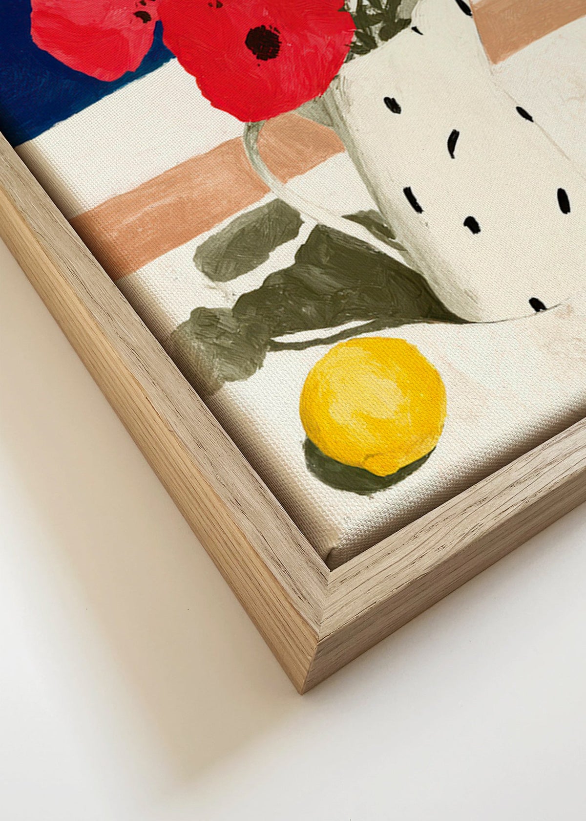 Botanisk plakat valmuer ved havet – Canvas detail