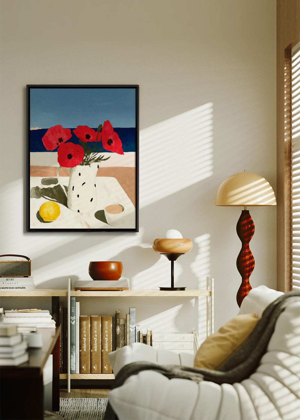 Botanisk plakat valmuer ved havet – Canvas1