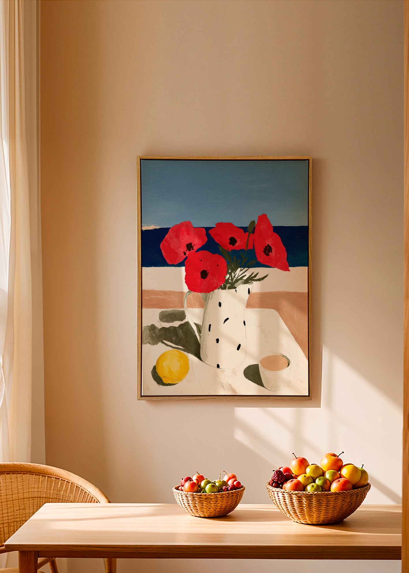 Botanisk plakat valmuer ved havet – Canvas2