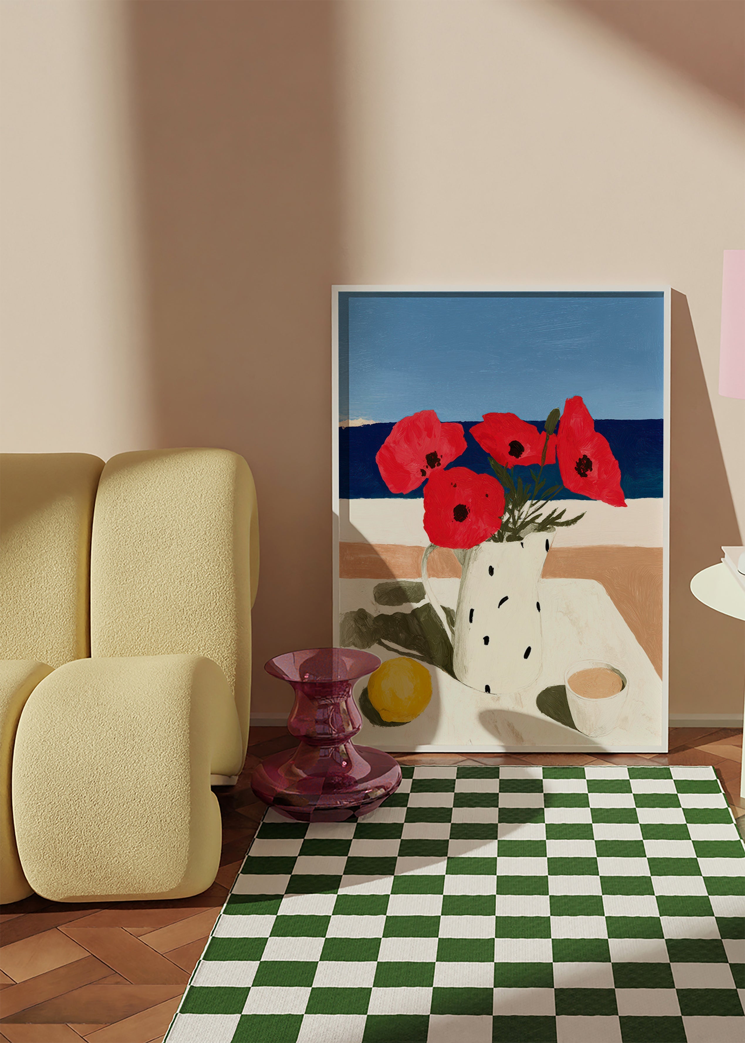 Botanisk plakat valmuer ved havet – Product1