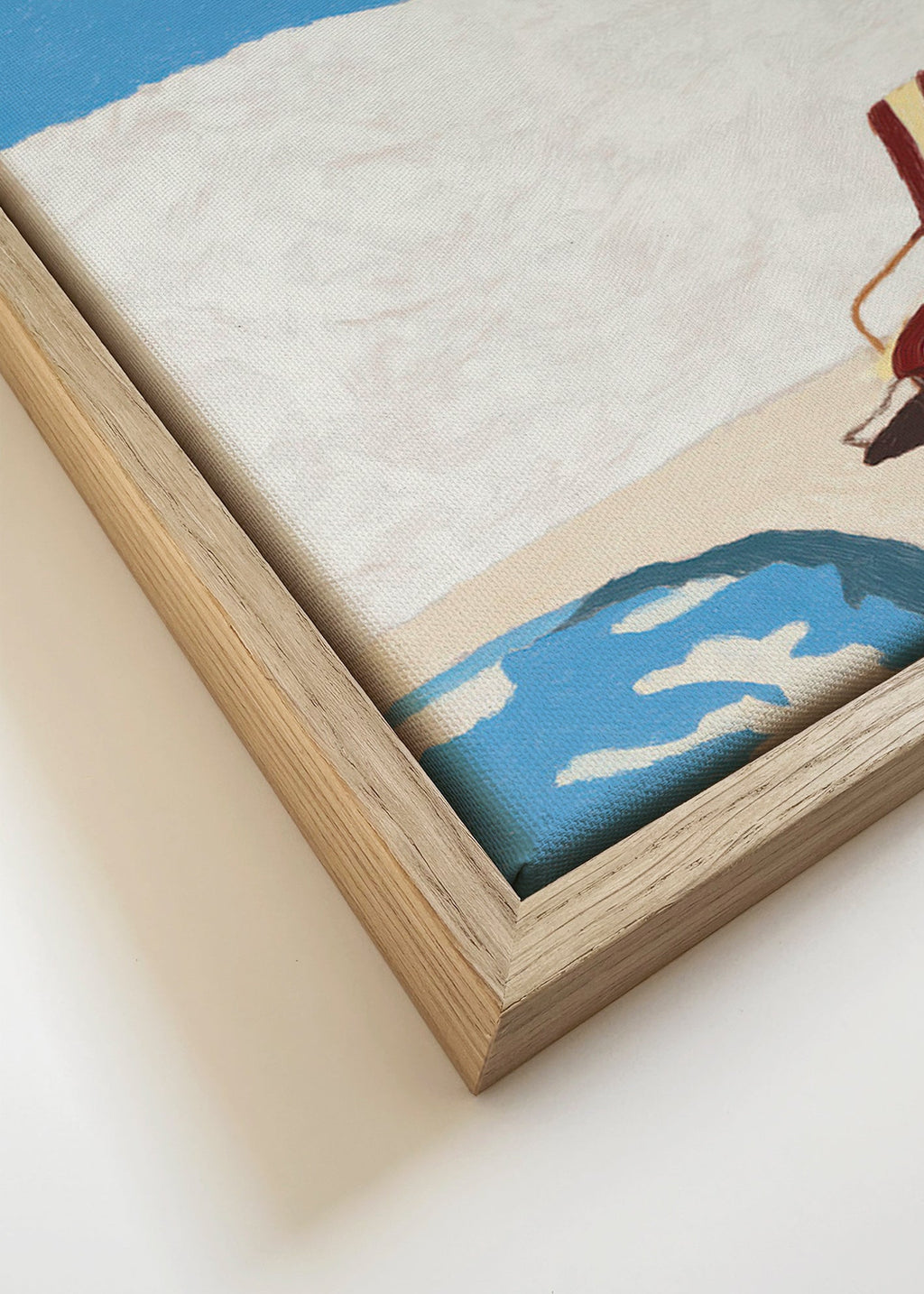 Landskabskunst med liggestol ved poolen og palme – Canvas detail