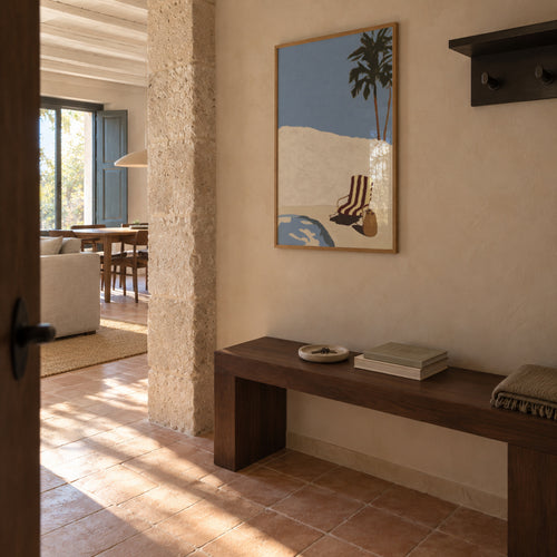 Poolside Solitude - Framed poster in an interior