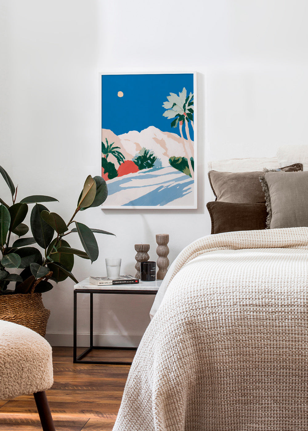 Botanisk plakat med palmer og bjerg – Product3