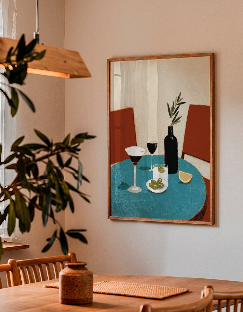 Køkkenkunst med aperitif på blå bord – Product3