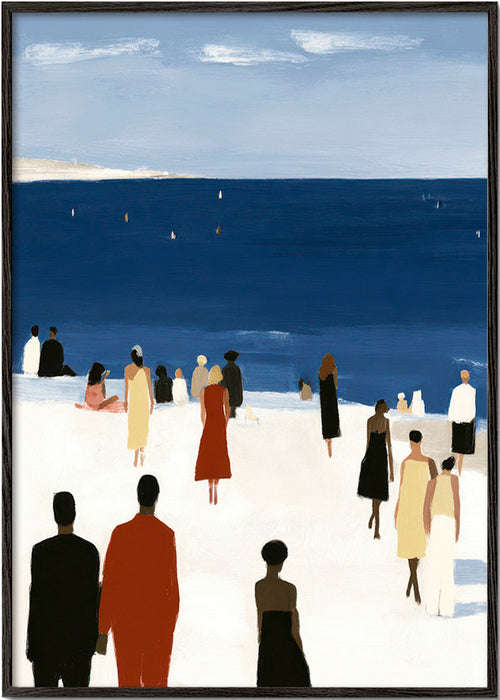 Kystlandskab med figurer – Black Frame