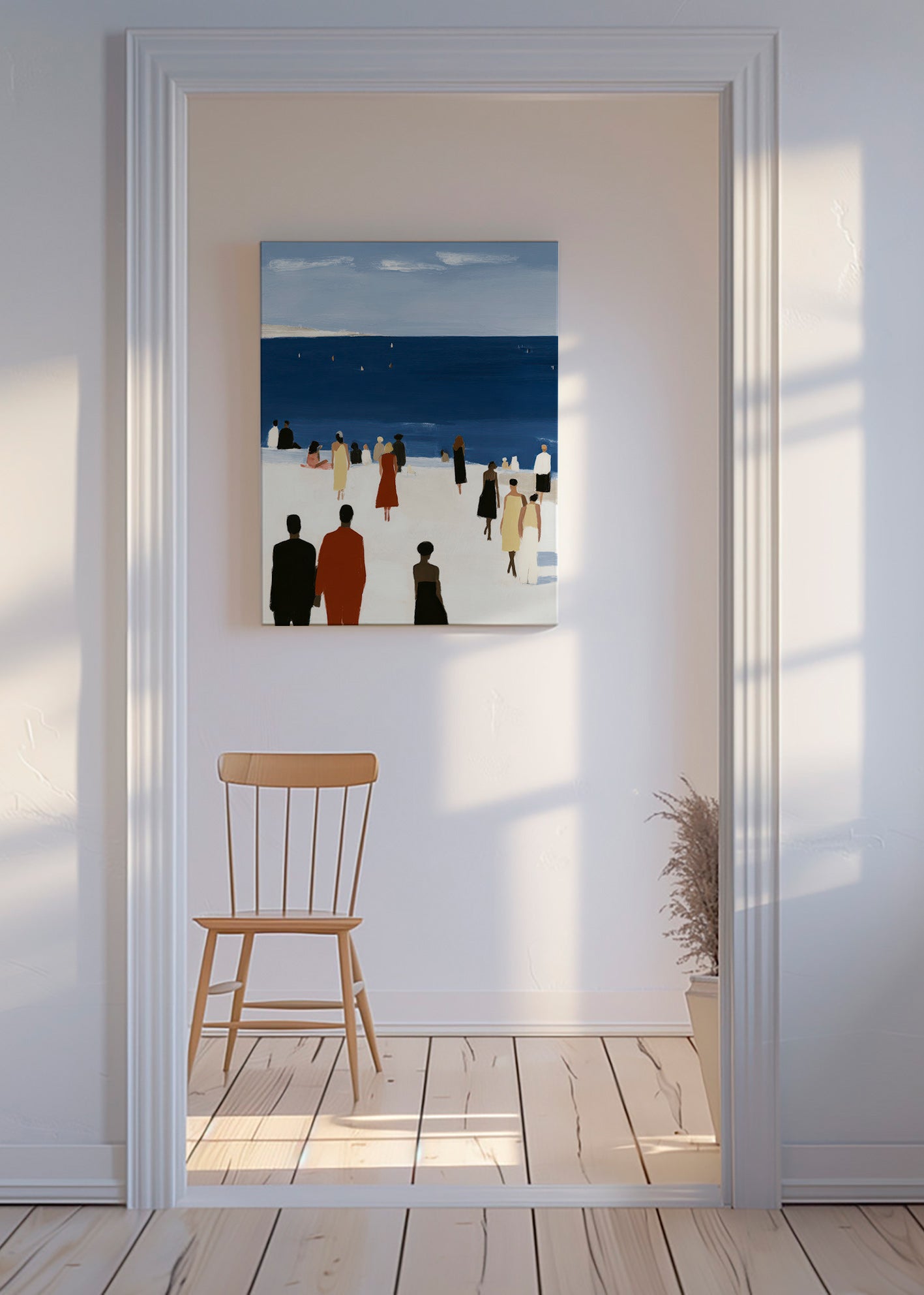 Kystlandskab med figurer – Canvas
