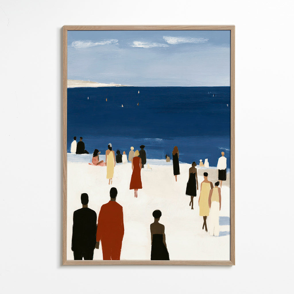 Kystlandskab med figurer – Oak Frame