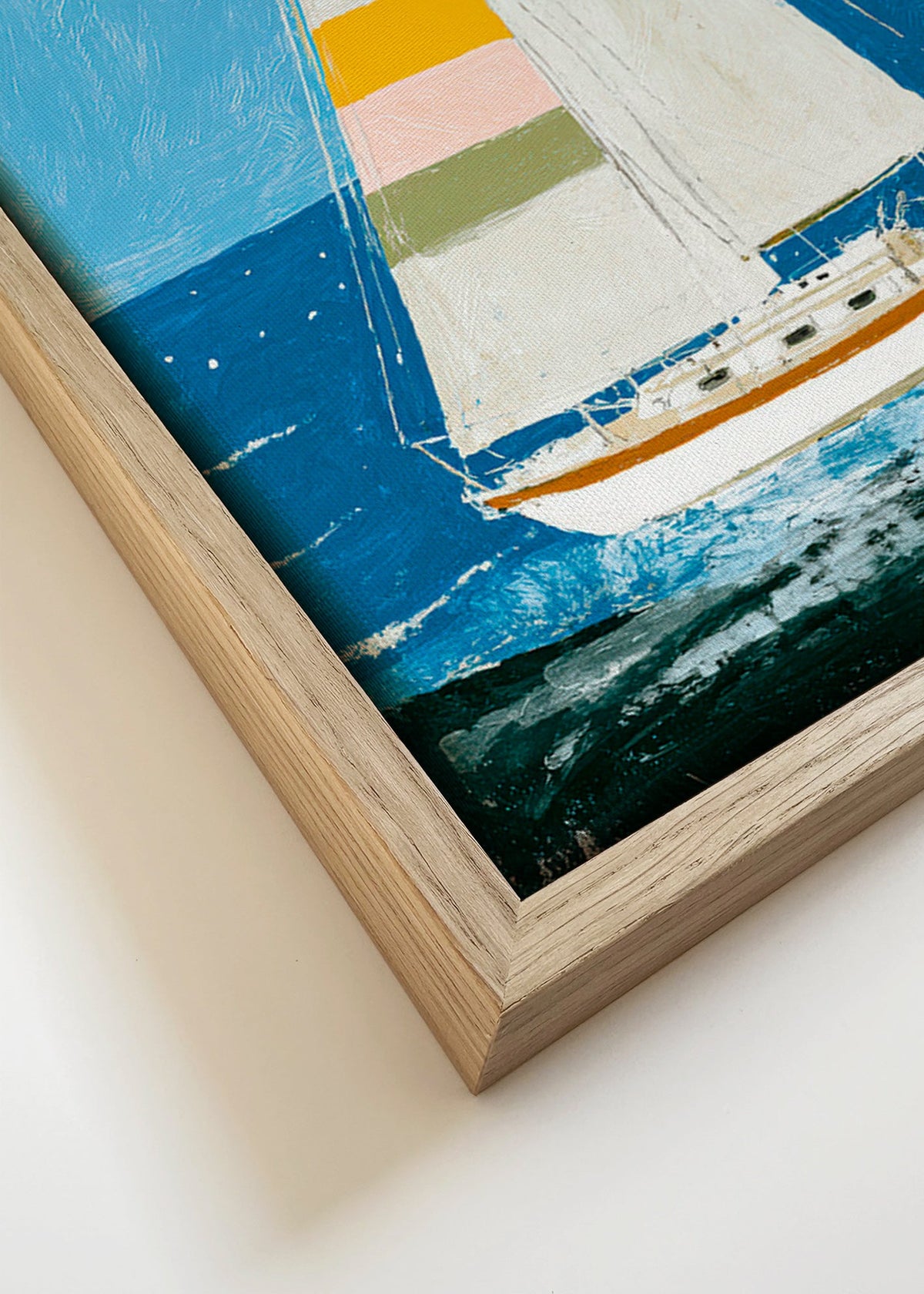 Illustration: sejlbåd med farverige sejl – Canvas detail
