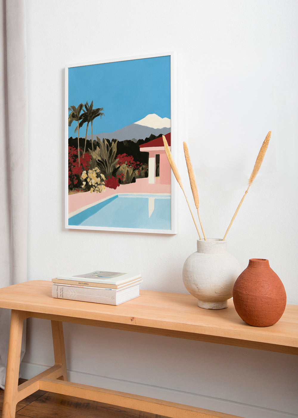 Botanisk plakat ved poolen med palmer – Product1