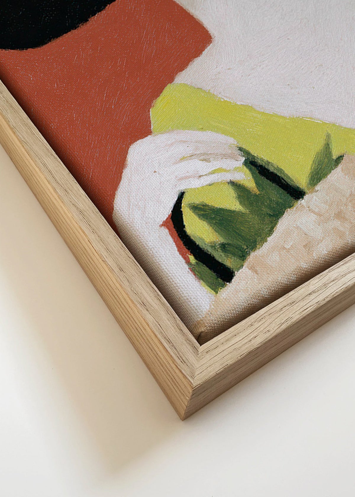 Illustration kvinde med hat og kurv – Canvas detail