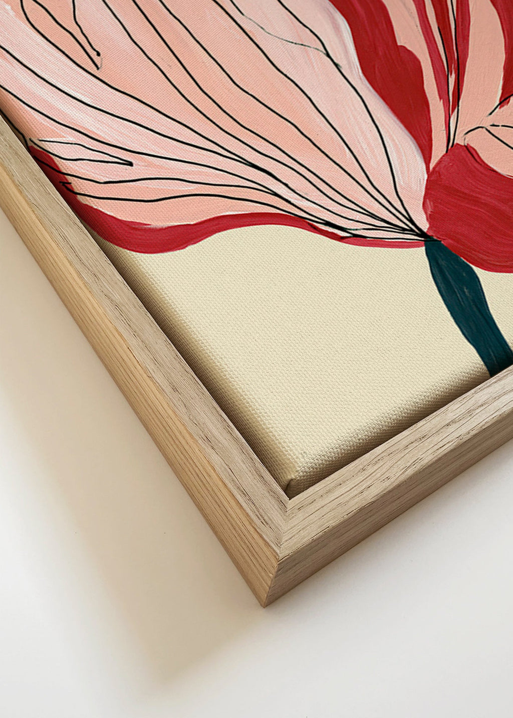 Botanisk plakat skarlagenblomster – Canvas detail