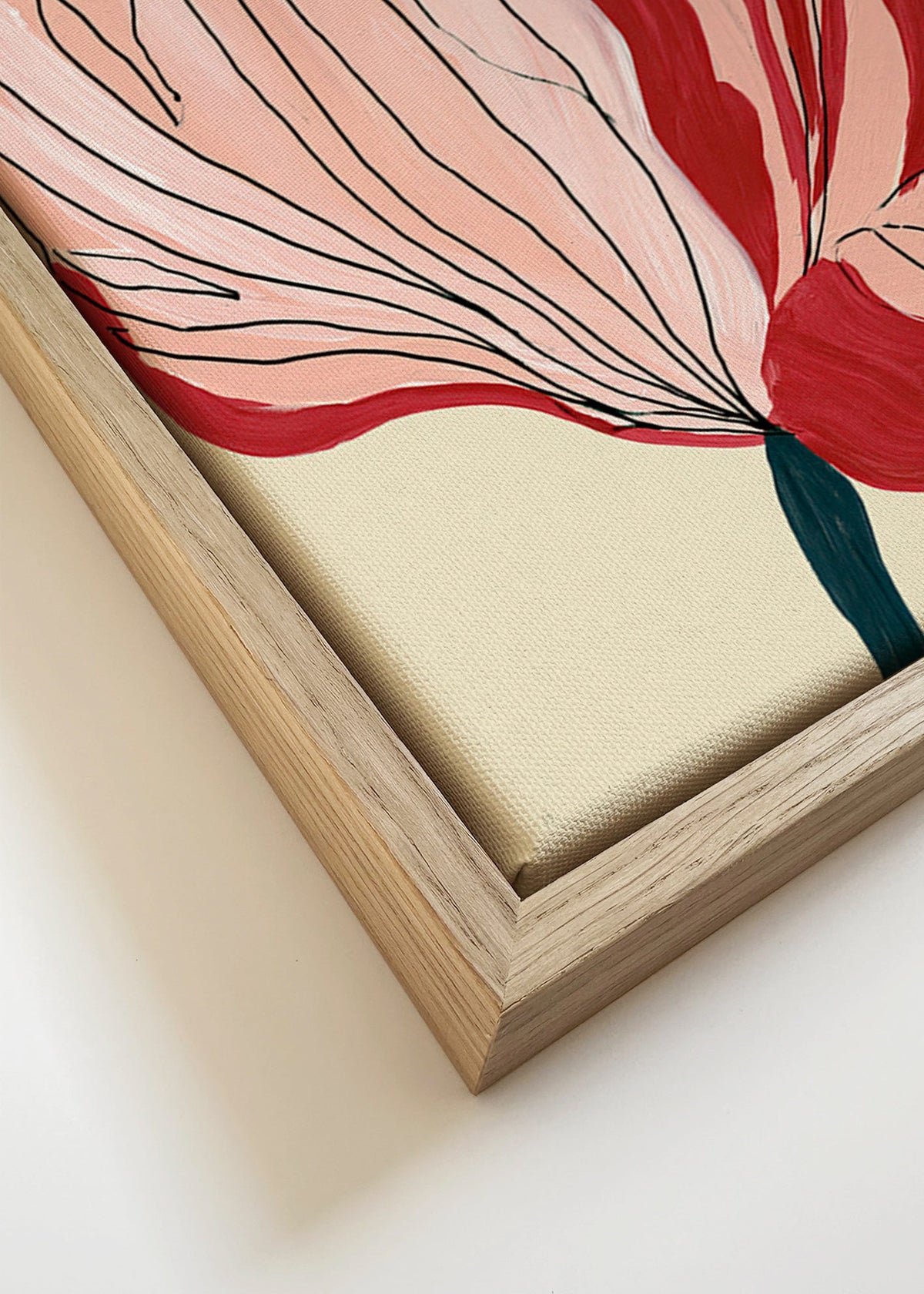 Botanisk plakat skarlagenblomster – Canvas detail