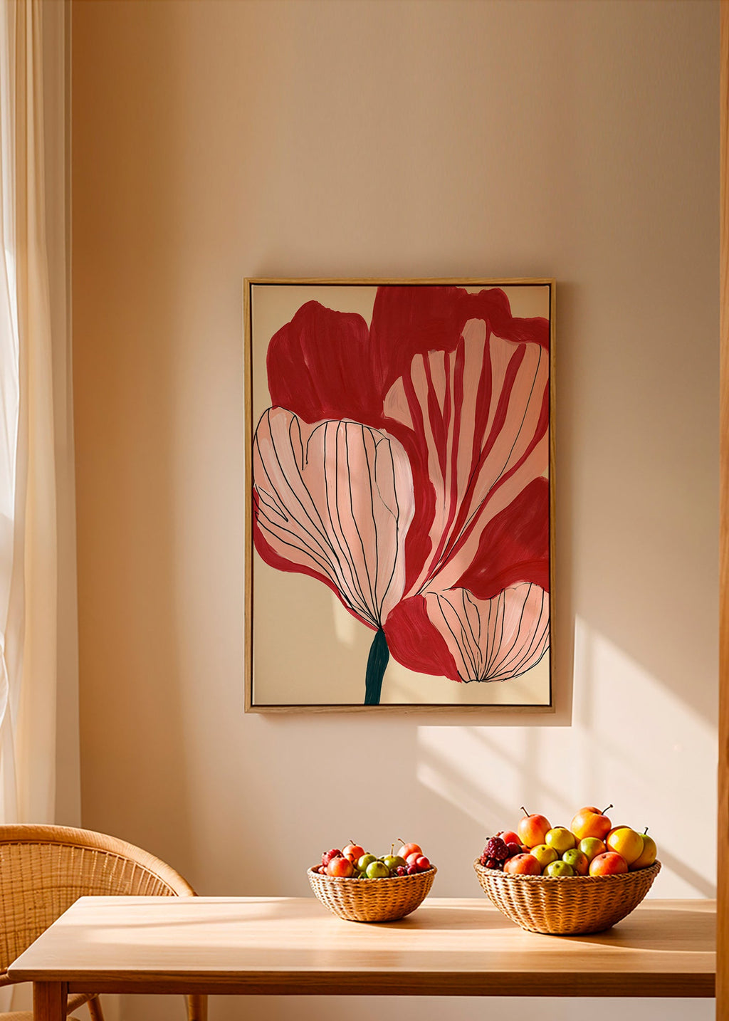 Botanisk plakat skarlagenblomster – Canvas1
