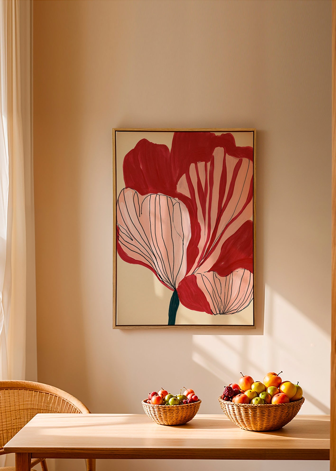 Botanisk plakat skarlagenblomster – Canvas1