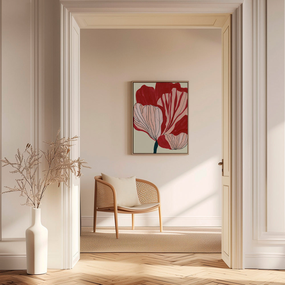 Botanisk plakat skarlagenblomster – Canvas2