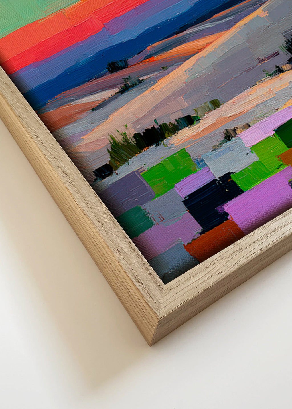 Colorfield landskab med måne