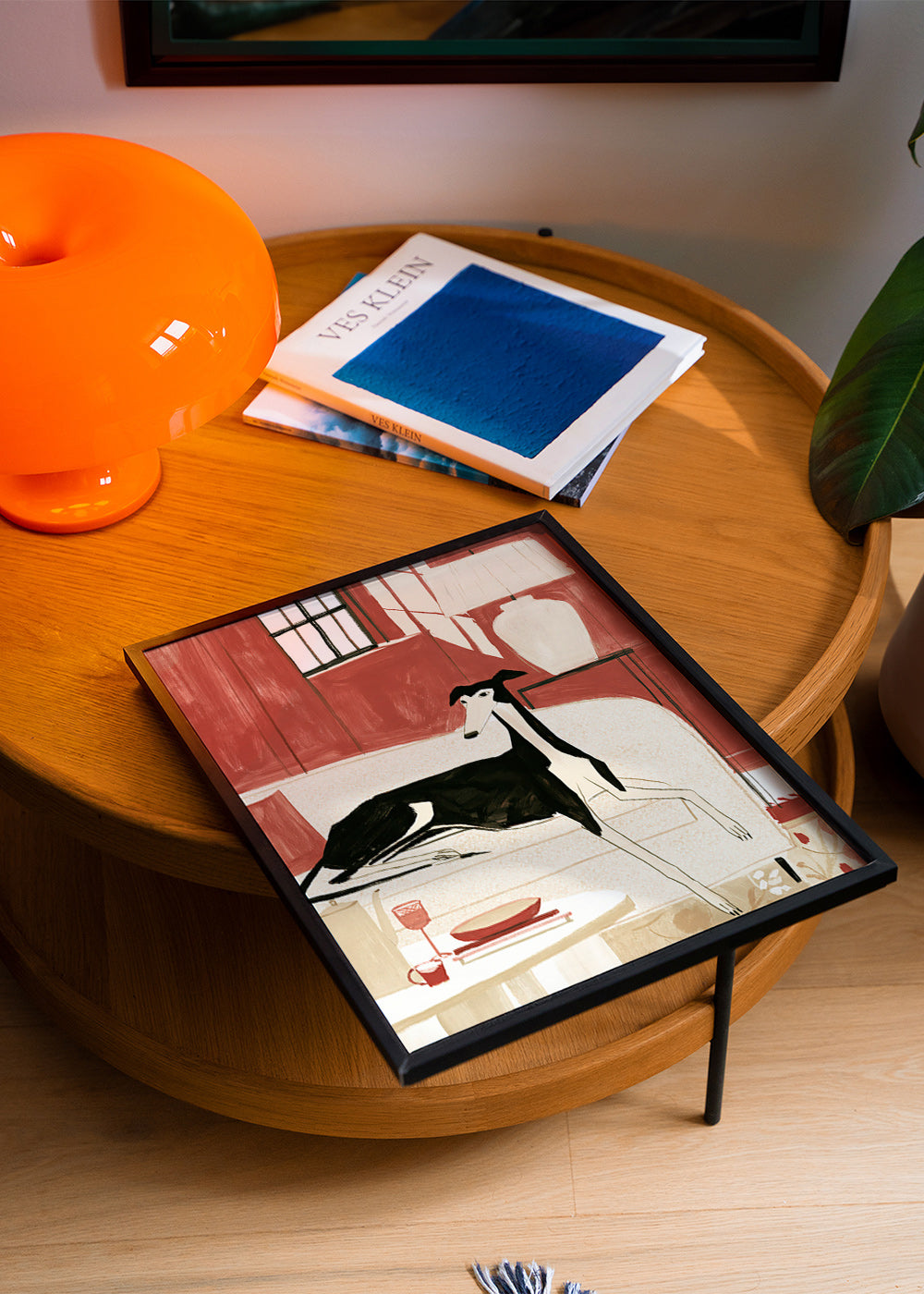 Galgo-illustration på sofa