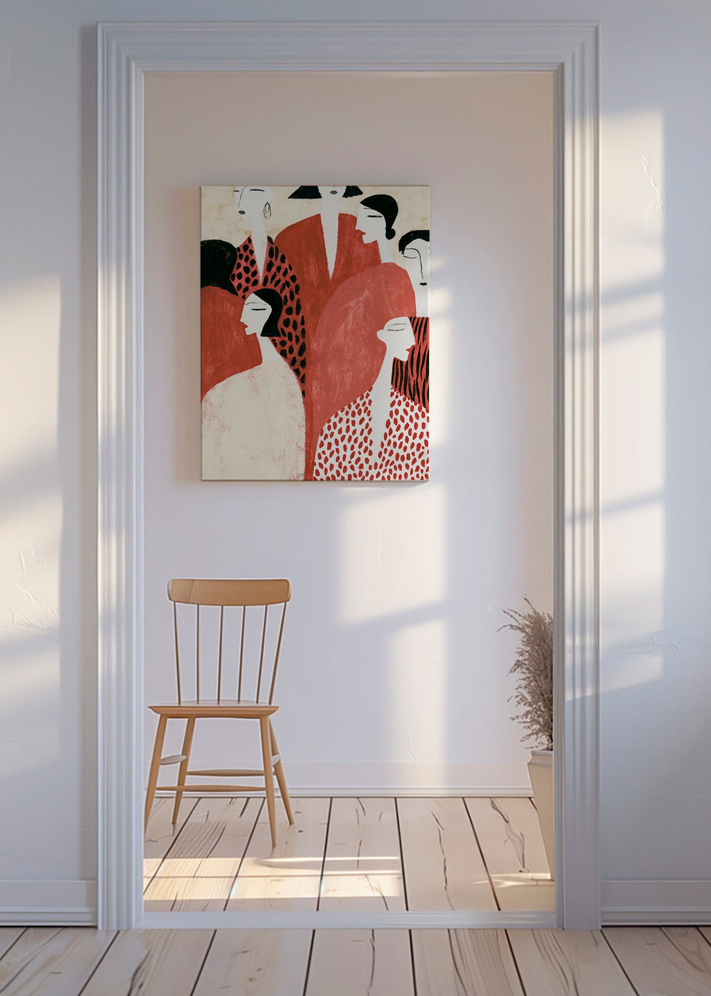 Illustration af terracotta-figurer med mønstre