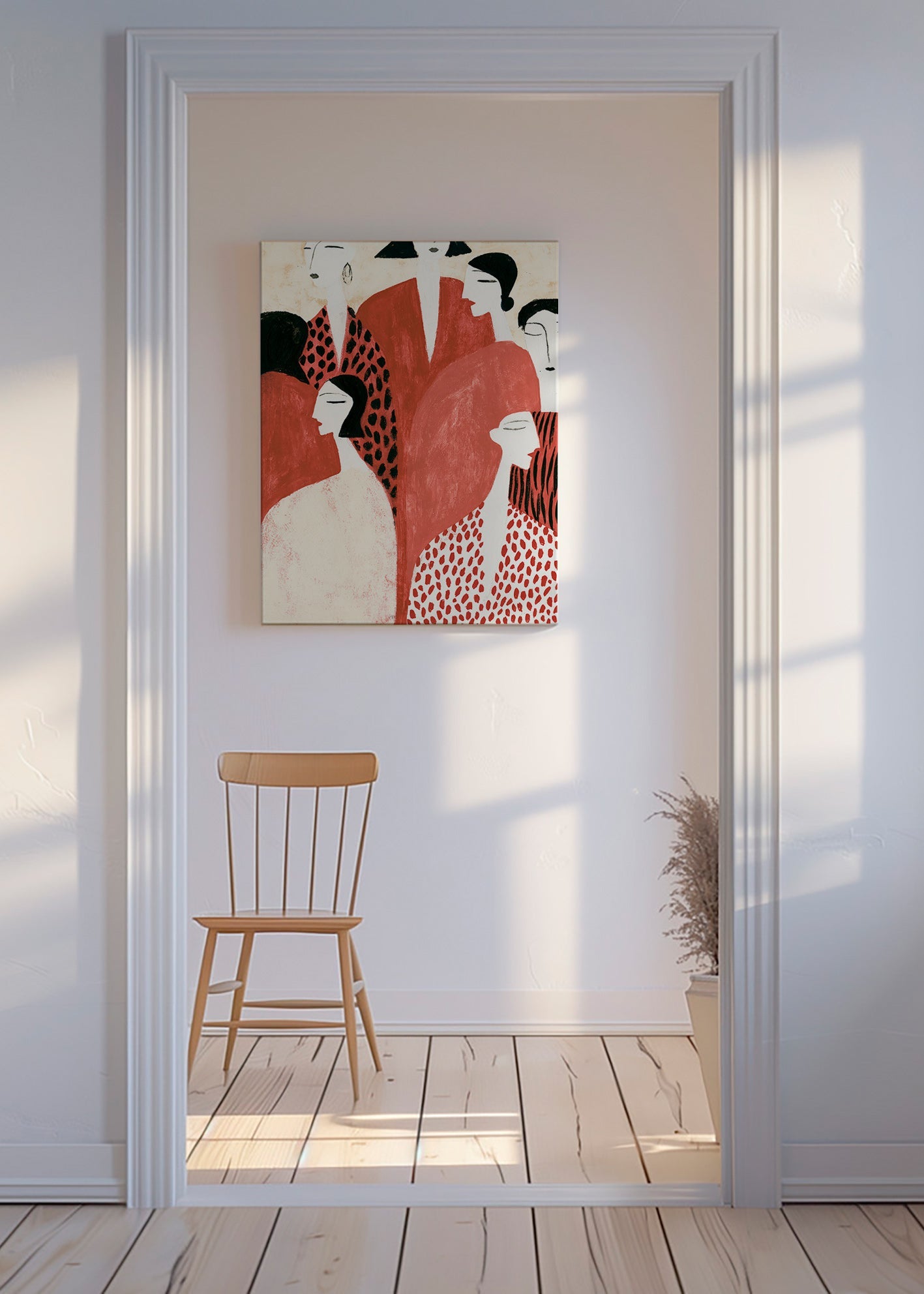 Illustration af terracotta-figurer med mønstre