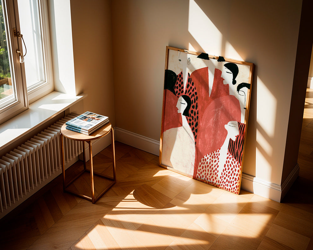 Illustration af terracotta-figurer med mønstre
