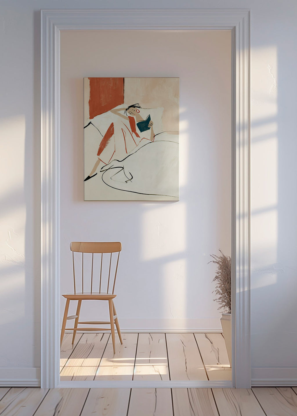 Illustration kvinde læser