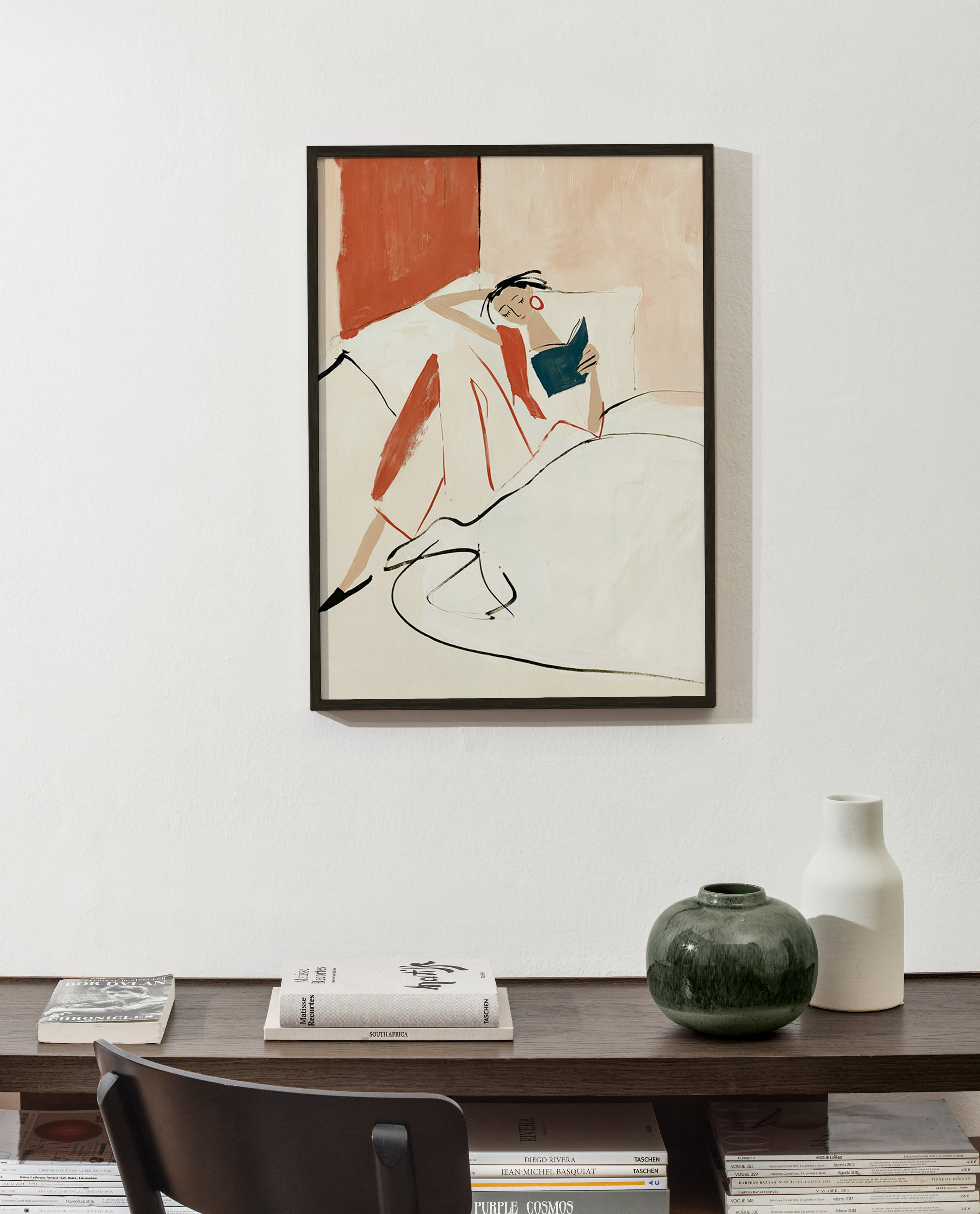 Illustration kvinde læser