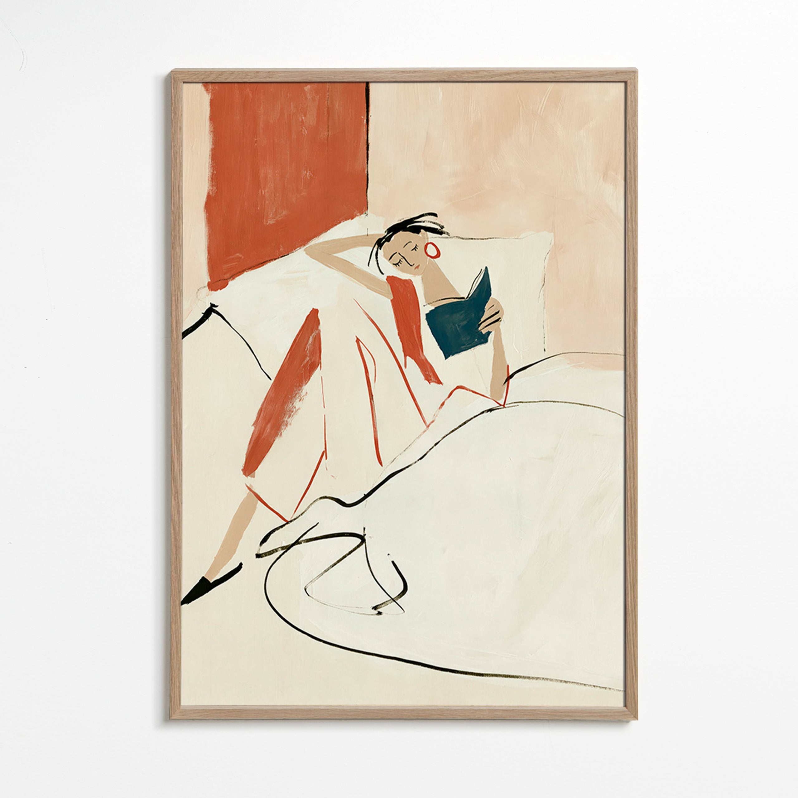 Illustration kvinde læser