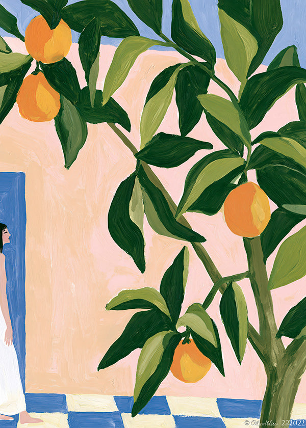 Køkkenkunst Amalfi citroner malet