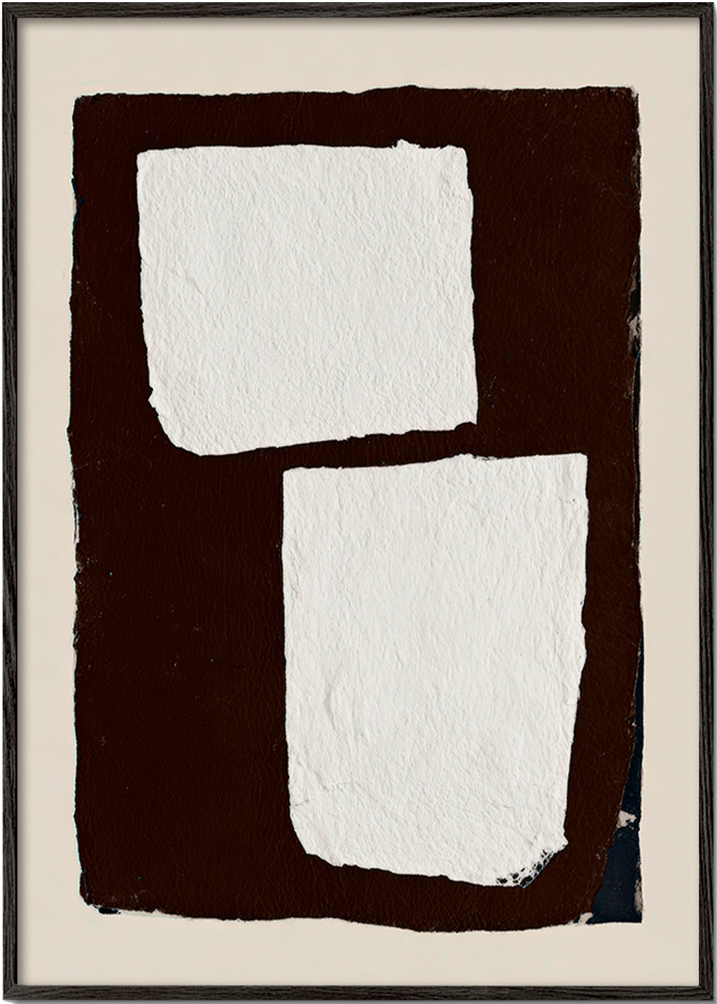 Abstrakt kunst mocha med hvide blokke