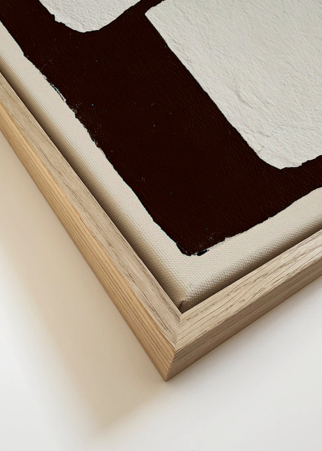 Abstrakt kunst mocha med hvide blokke