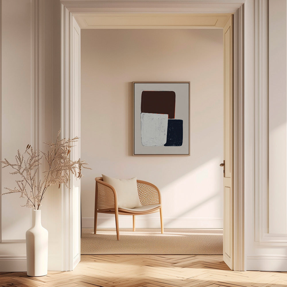 Geometrisk billede med stablede former