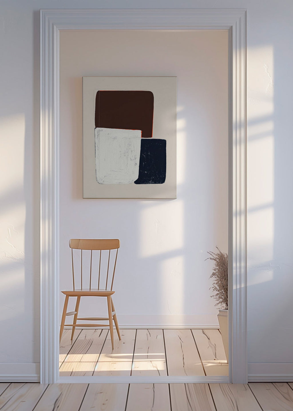 Geometrisk billede med stablede former