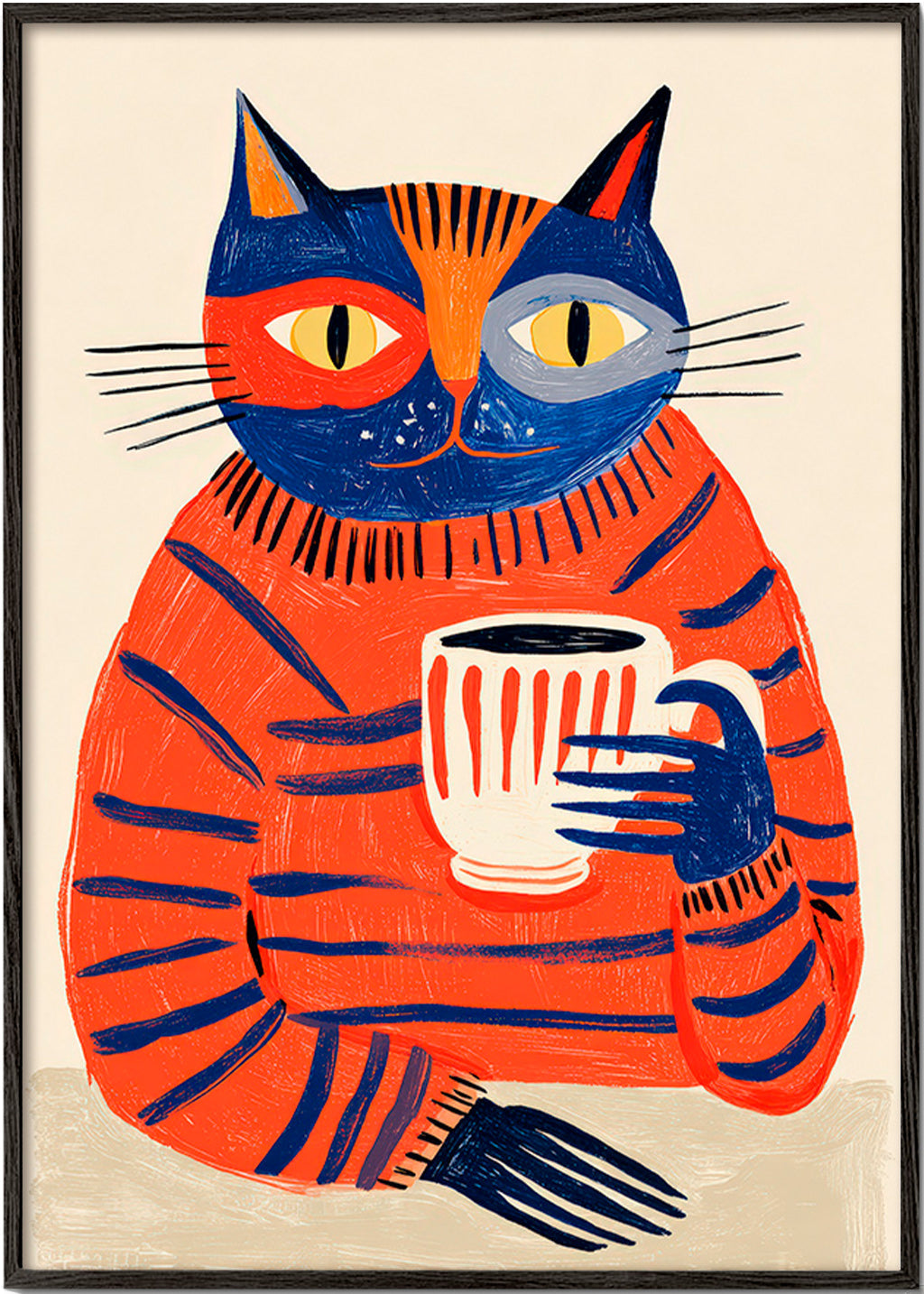 Køkkenkunst med kaffe-kat