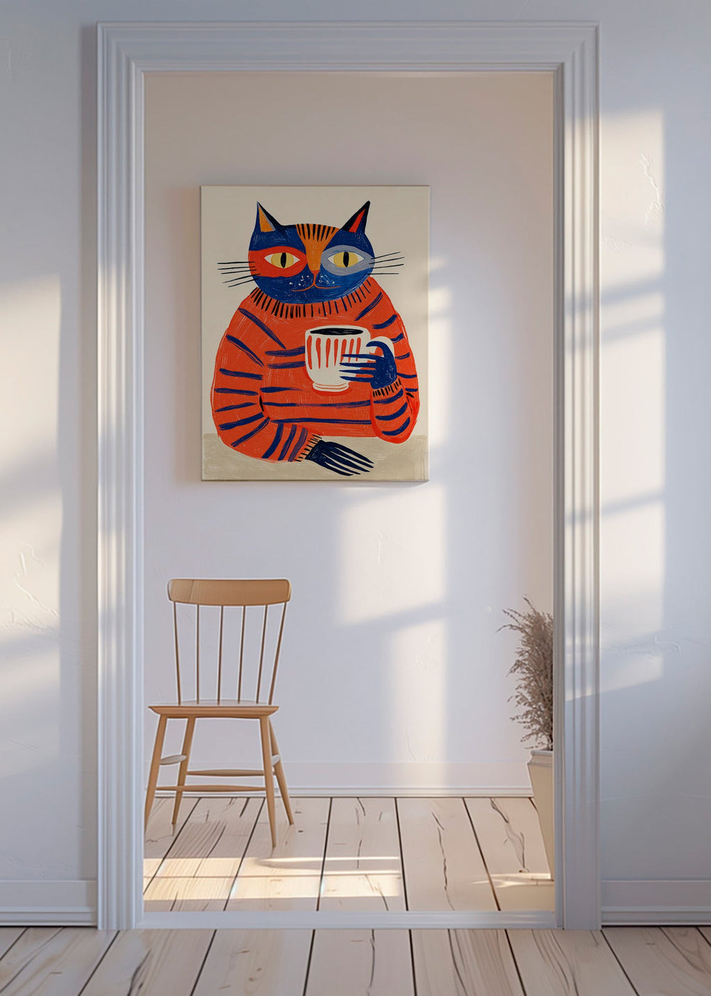 Køkkenkunst med kaffe-kat