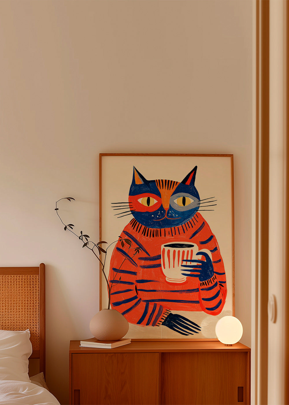 Køkkenkunst med kaffe-kat