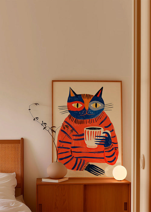 Køkkenkunst med kaffe-kat
