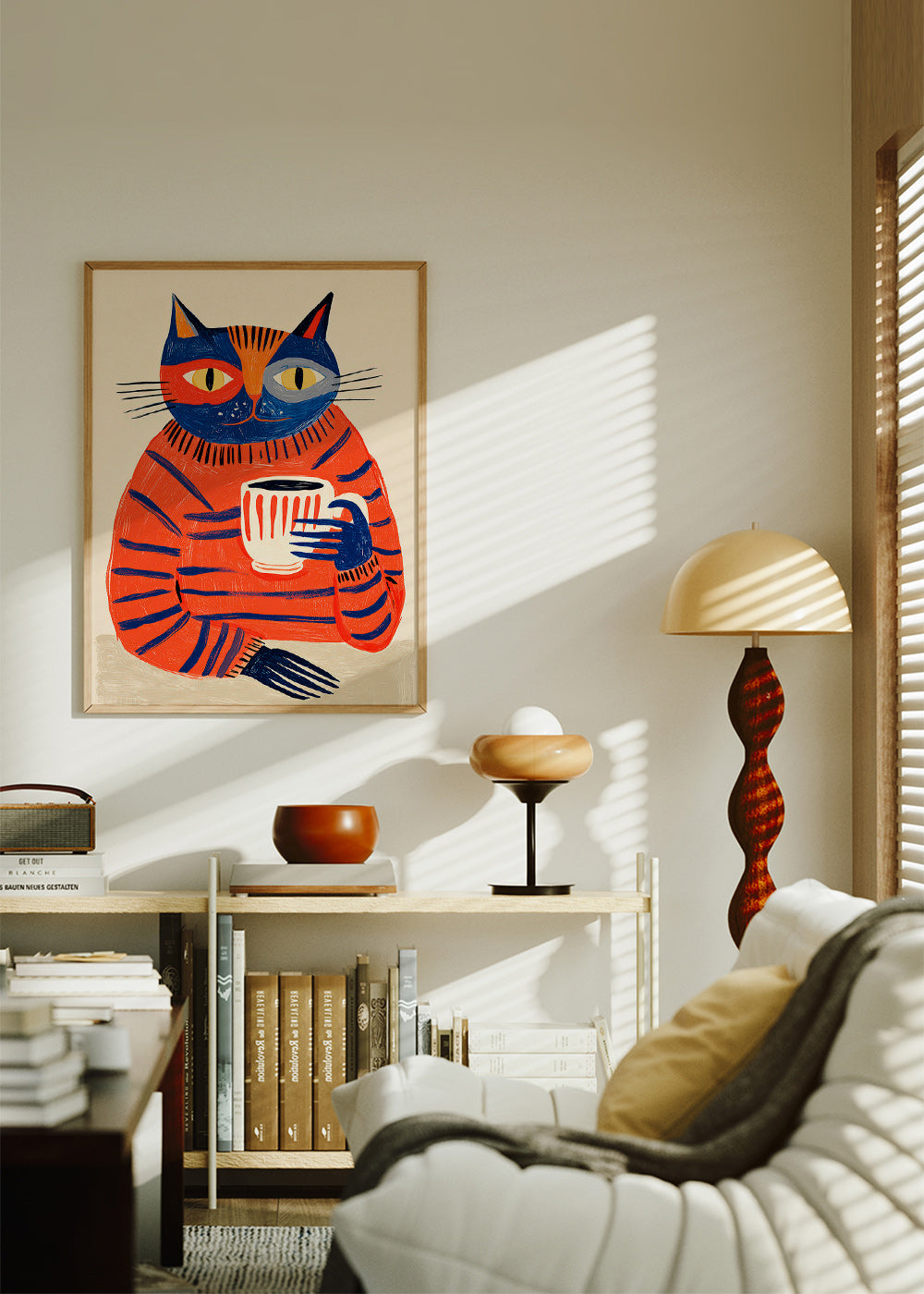 Køkkenkunst med kaffe-kat