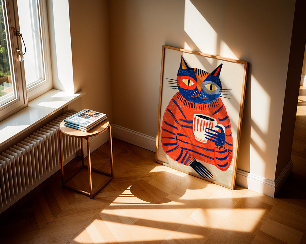 Køkkenkunst med kaffe-kat