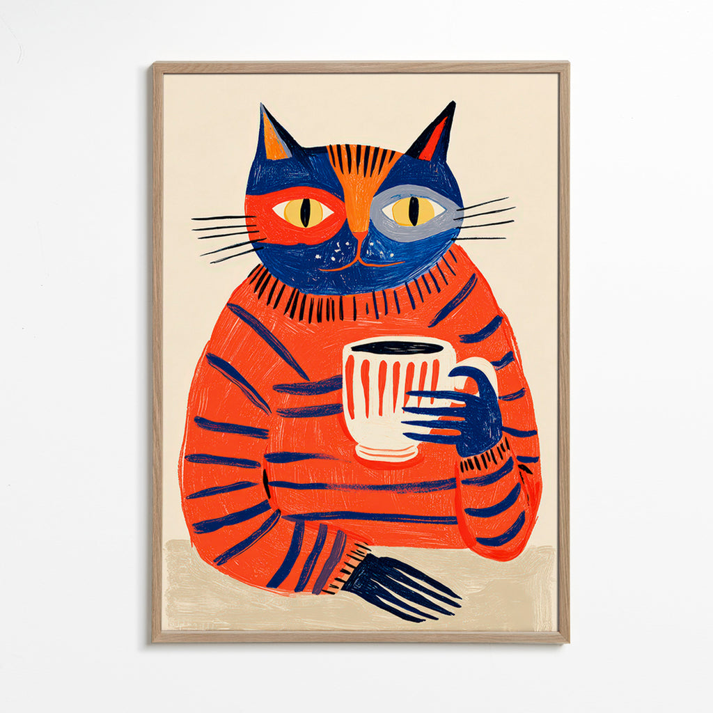 Køkkenkunst med kaffe-kat