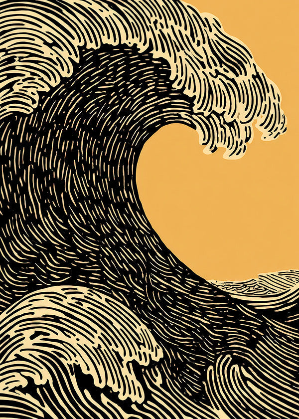 Illustration sort bølge grafik