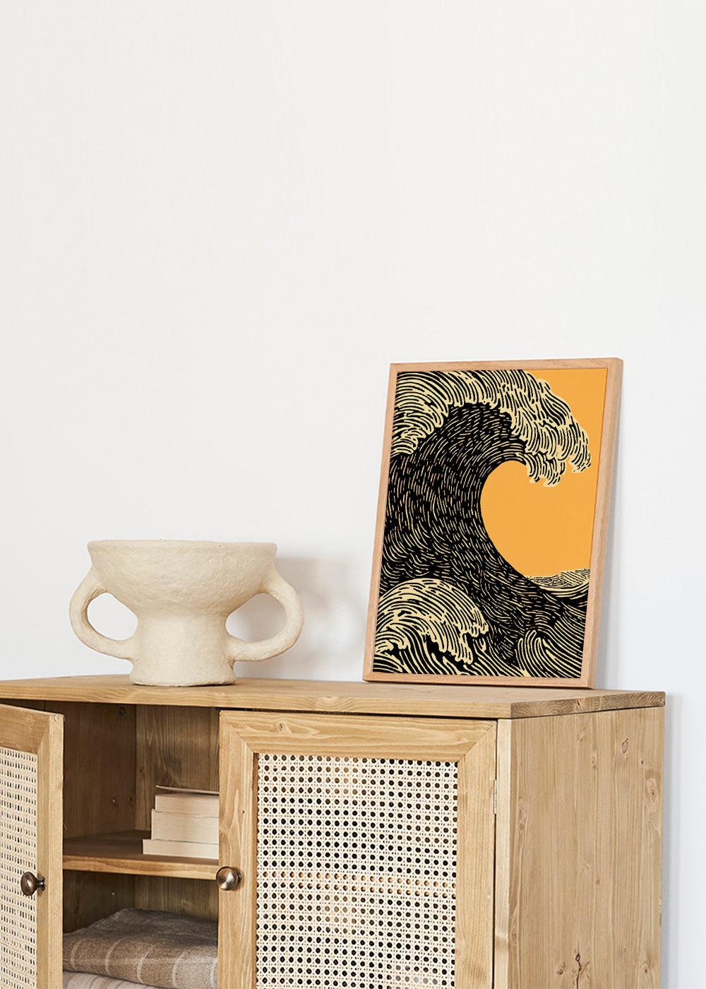 Illustration sort bølge grafik