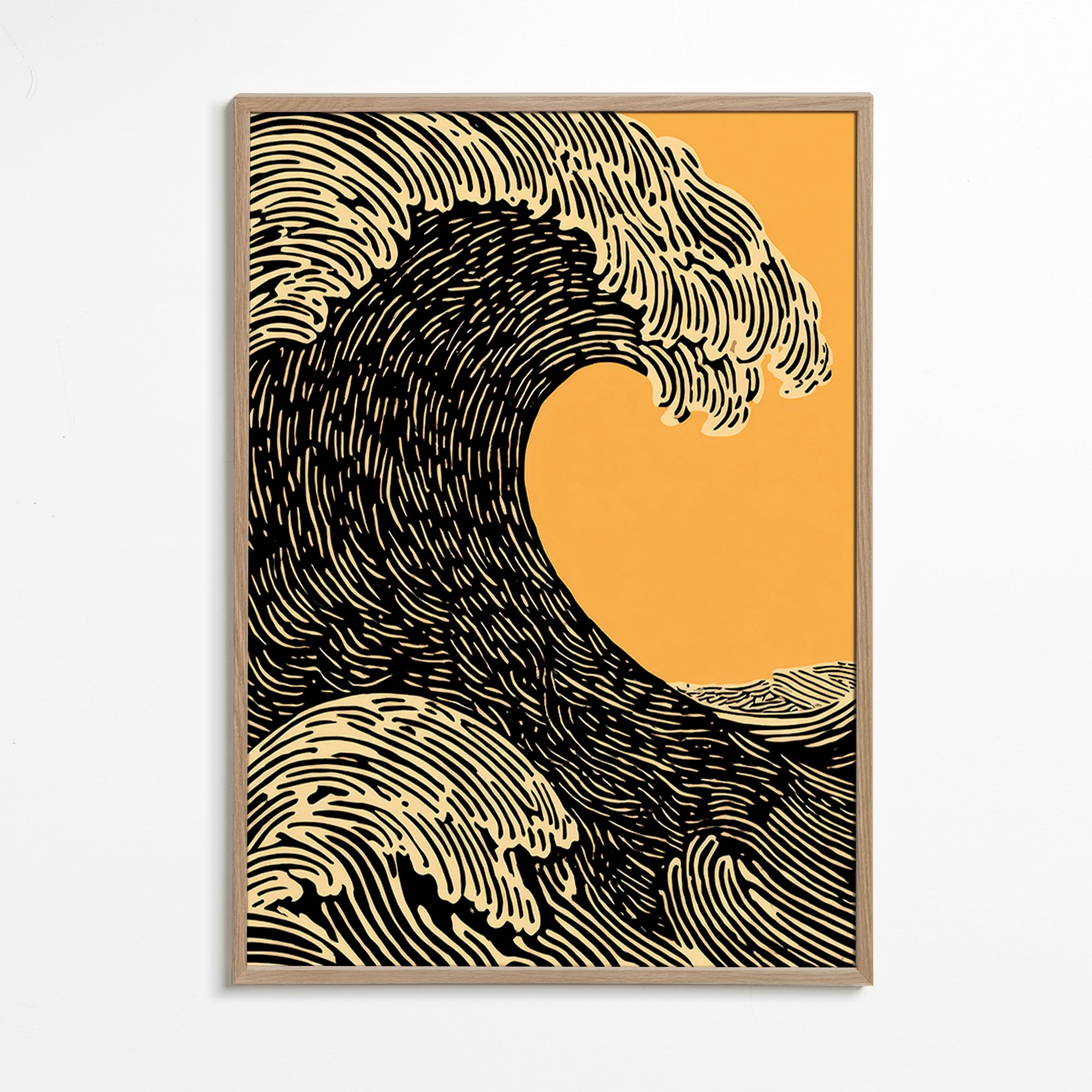 Illustration sort bølge grafik