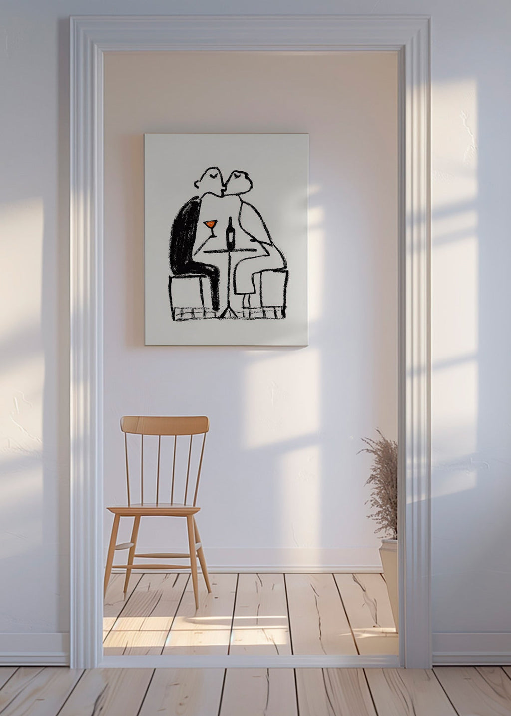 Køkkenkunst: par med vin