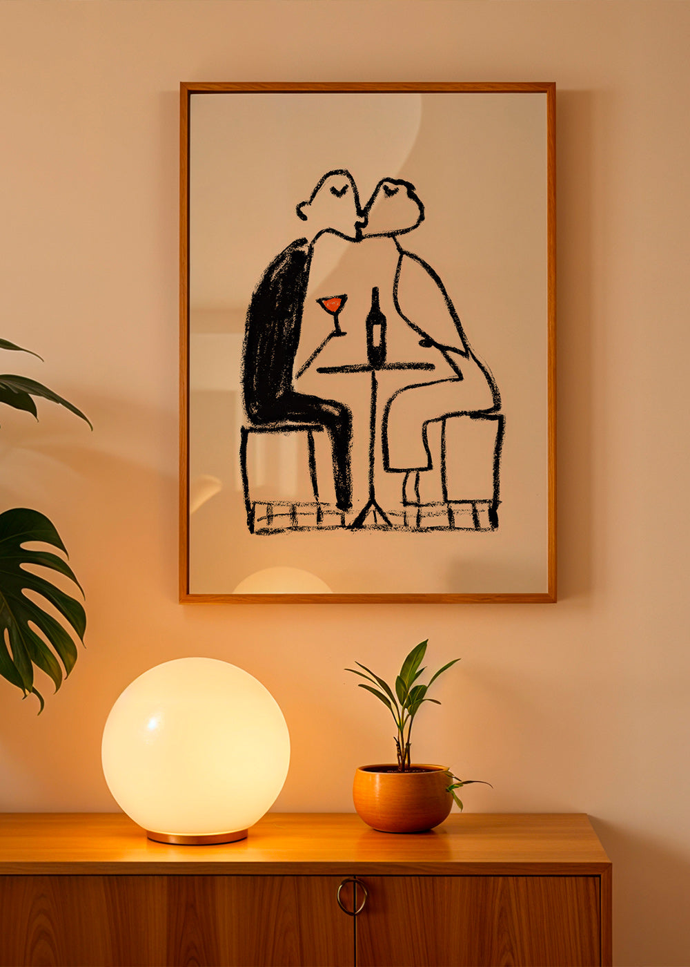 Køkkenkunst: par med vin