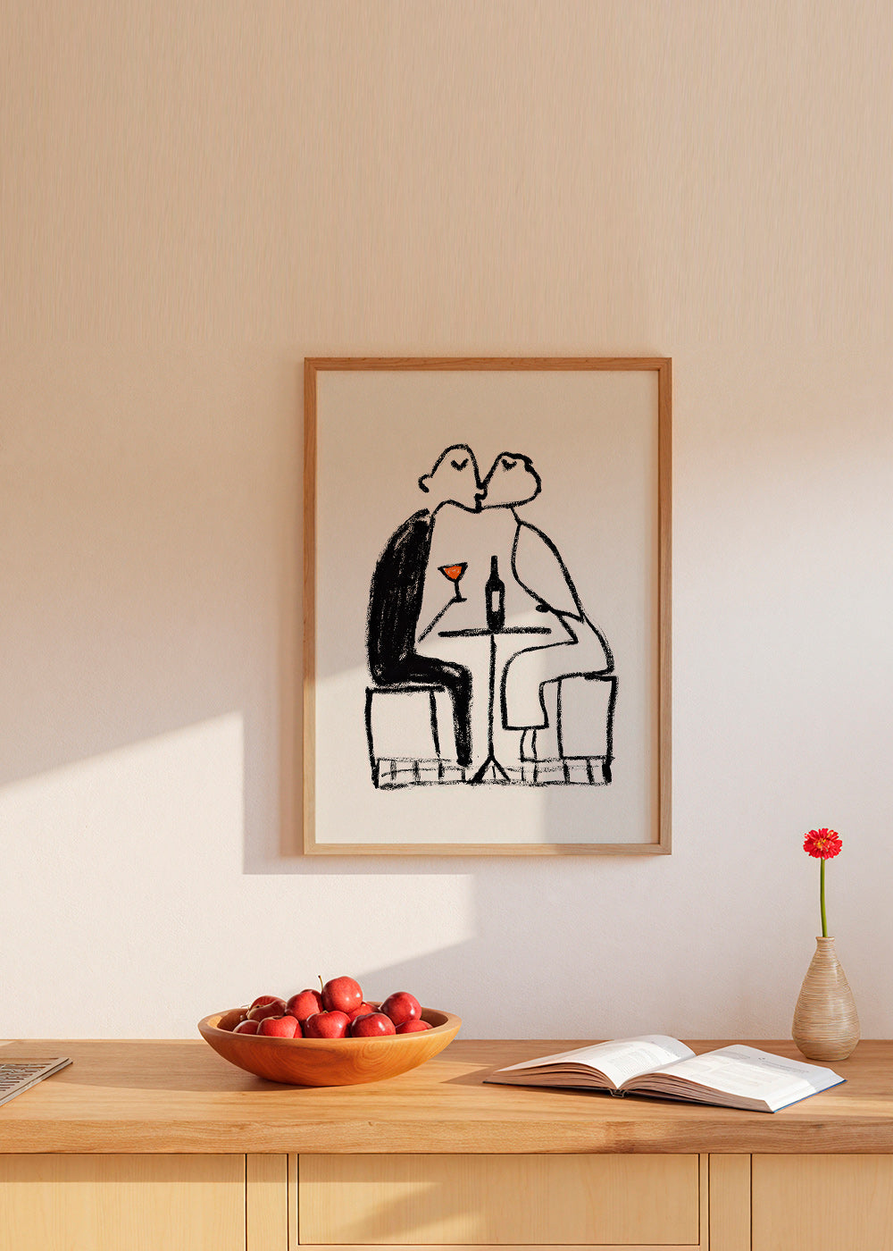 Køkkenkunst: par med vin