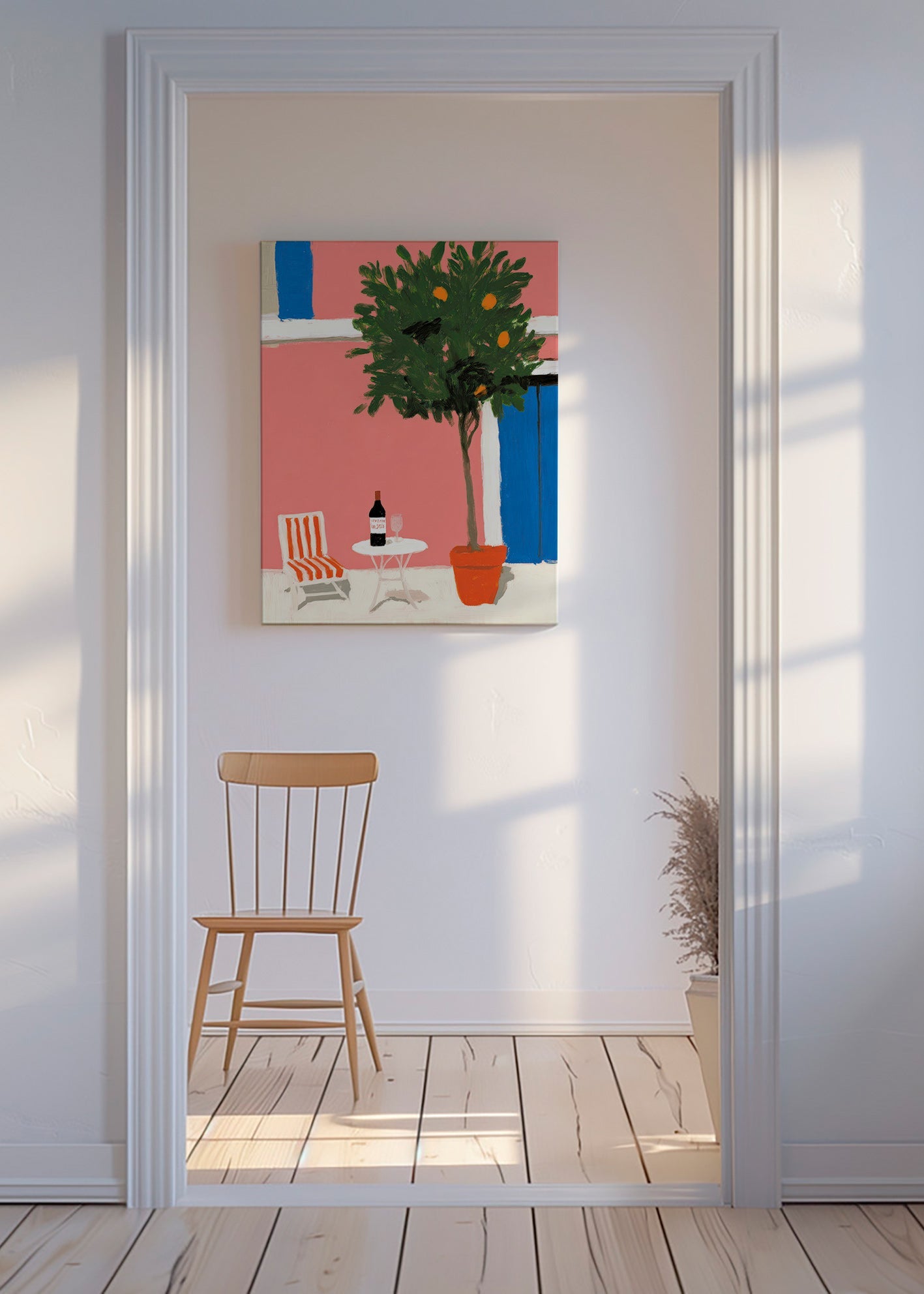 Køkkenkunst med citruspotte på terrasse